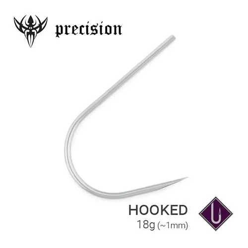 Precision Needles Anal 18g Precision Sterilized Hooked Piercing Needles Box of 100