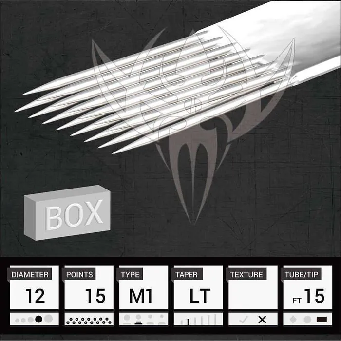 Precision Needles Female Sex Toys 12 Standard Magnum Precision Needles Box of 50 Premade Sterilized Tattoo Needles