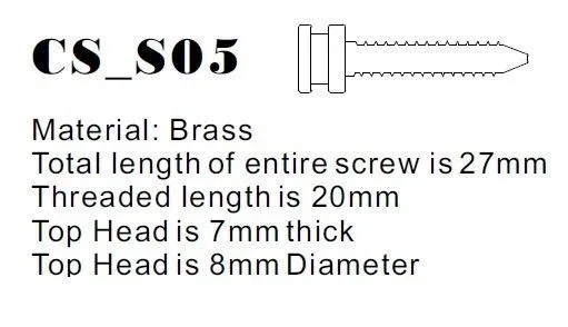 Precision Vibrators Short Brass Contact Screw M4 Metric Version 5