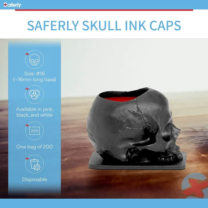 Saferly Male Sex Toys Saferly Skull Ink Caps Size 16 Large Bag of 200