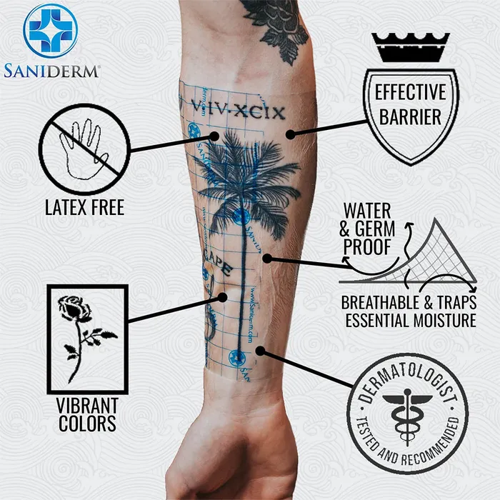 Saniderm Vibrators Saniderm Tattoo Aftercare Transparent Adhesive Bandage 8 x 8 yard Roll