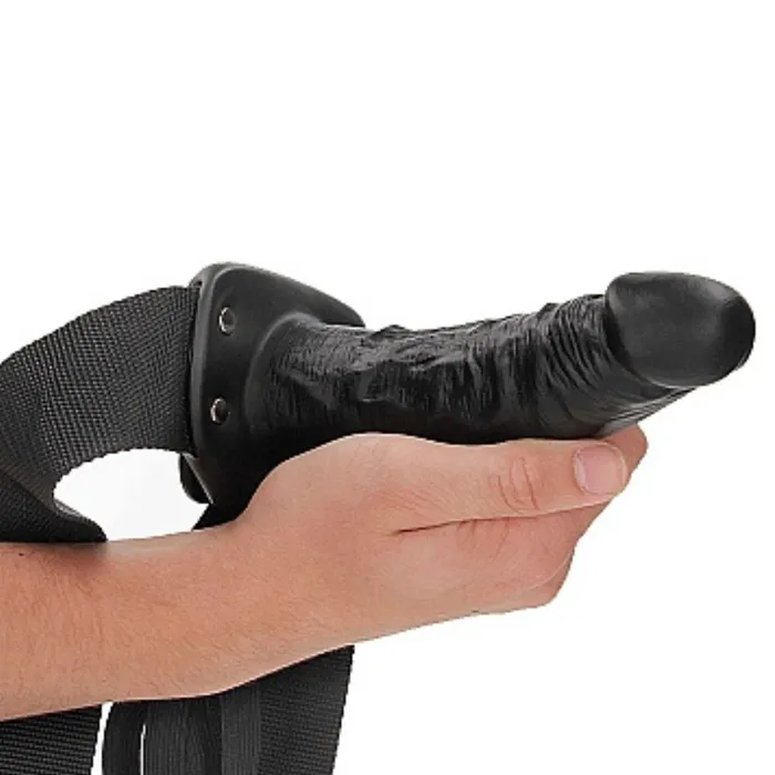 Shots Realrock 6 Inch Hollow Dildo Strapon Harness Black Female Sex Toys