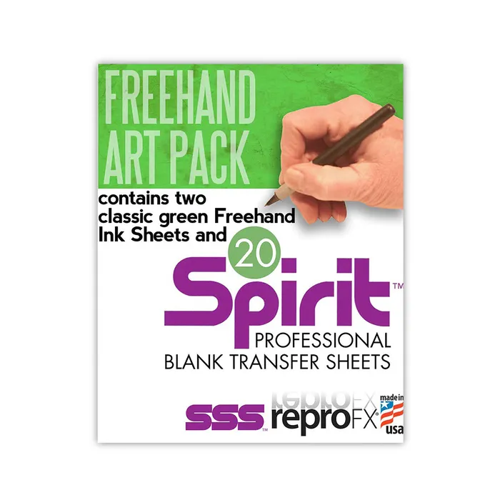 Spirit Vibrators Spirit Freehand Art Pack 2 Classic Green Freehand Sheets and 20 Blank Transfer Sheets