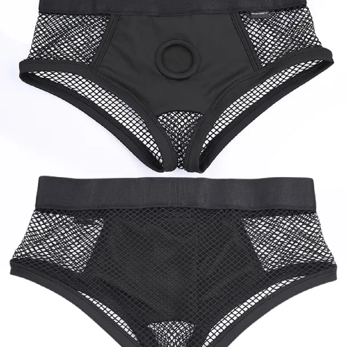 Sportsheets Female Sex Toys Fit Brief Style Fishnet Backed Strapon Harness