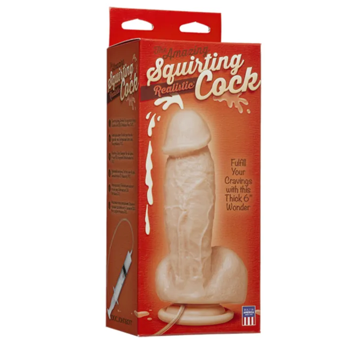 Squirting Realistic Cock 7 Ejaculating Dildo with Suction Cup Vanilla Doc Johnson Female Sex Toys