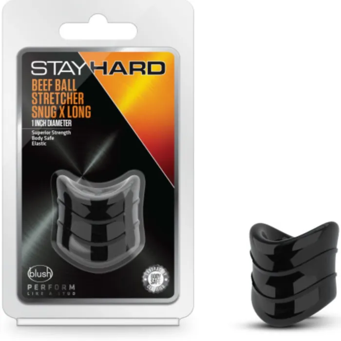 Stay Hard X Long 1 Inch Beef Ball Stretcher Snug Ring Blush Male Sex Toys