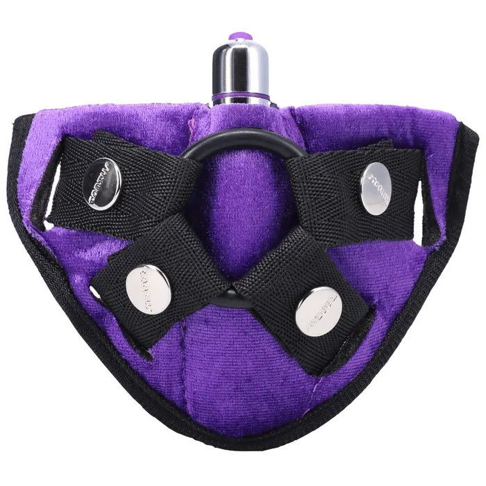 Tantus Bend Over Intermediate 2 Dildos Vibrating Strapon Harness Purple Female Sex Toys