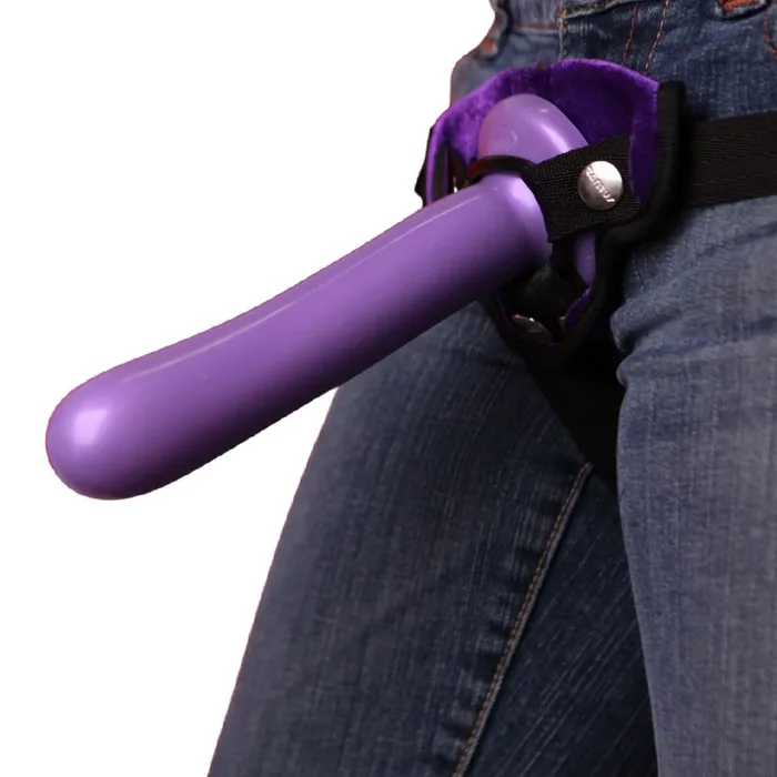 Tantus Bend Over Intermediate 2 Dildos Vibrating Strapon Harness Purple Female Sex Toys