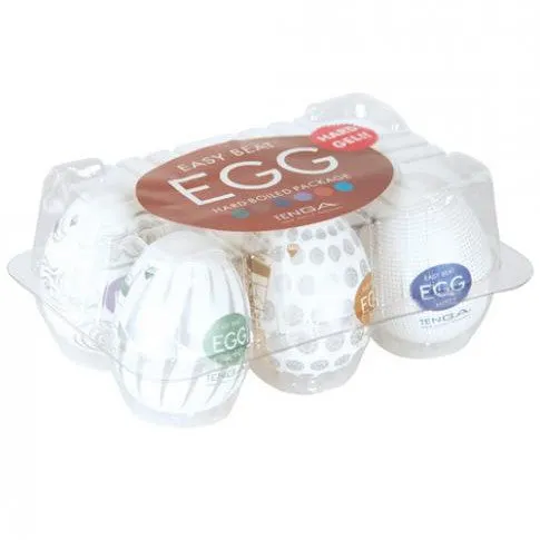 Tenga Tenga Egg Hard Boiled Disposable Penis Masturbation Sleeves Variety Pack of 6 Male Sex Toys