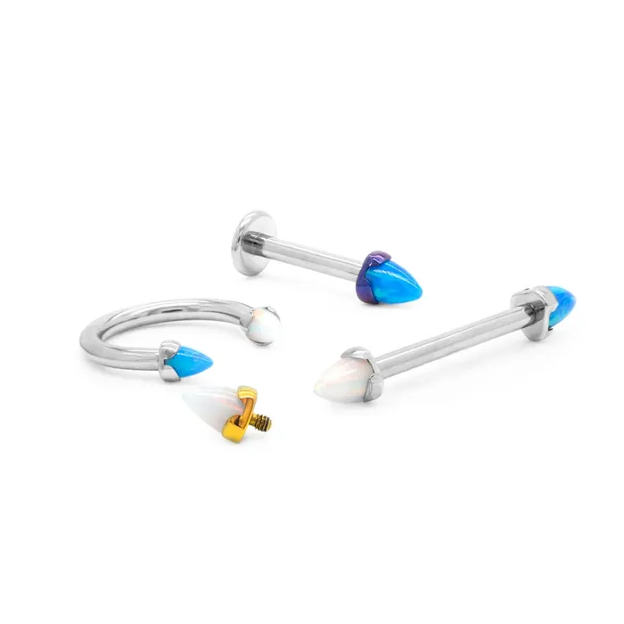 Tilum 14g12g Internally Threaded Titanium Opal Cone Top Price Per 1 Tilum Vibrators