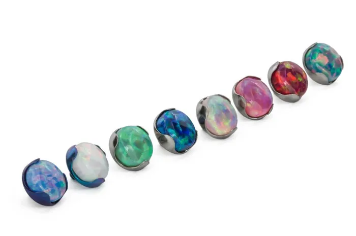Tilum 14g 12g Titanium 5mm Opal ProngSet Top Price Per 1 Tilum Anal