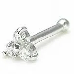 Tilum 14KT WHITE GOLD TRINITY NOSE BONE 18g Tilum Vibrators
