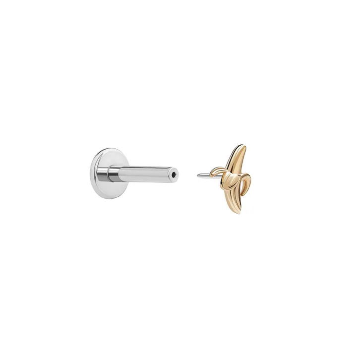 Tilum 14kt Yellow Gold Banana Threadless Top Price Per 1 Tilum Vibrators