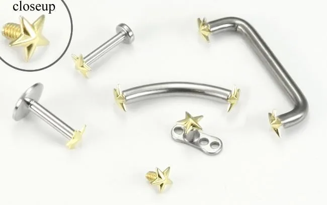 Tilum 18g16g Internally Threaded Replacement YELLOW GOLD 3D STAR Price Per 1 Tilum Vibrators Tilum 18g16g Internally Threaded Replacement YELLOW GOLD 3D STAR Price Per 1 Tilum Vibrators