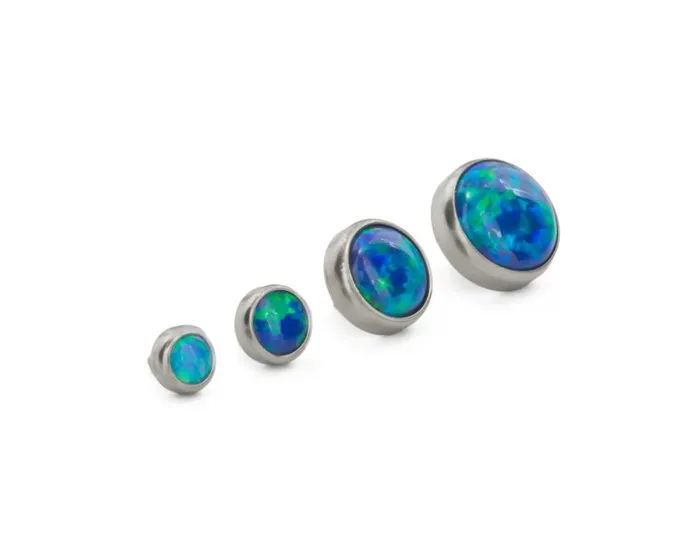 Tilum 18g 16g Internally Threaded Titanium Anodized Flat Opal Top Price Per 1 Tilum Vibrators