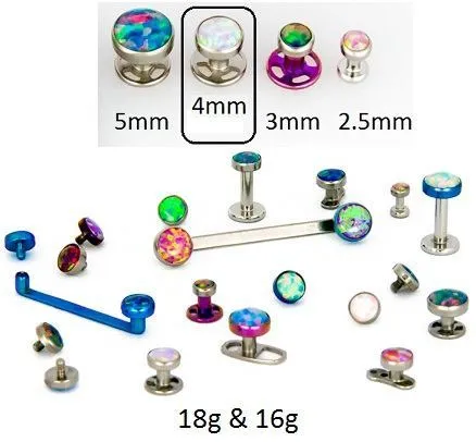 Tilum 18g 16g Internally Threaded Titanium Anodized Flat Opal Top Price Per 1 Tilum Vibrators