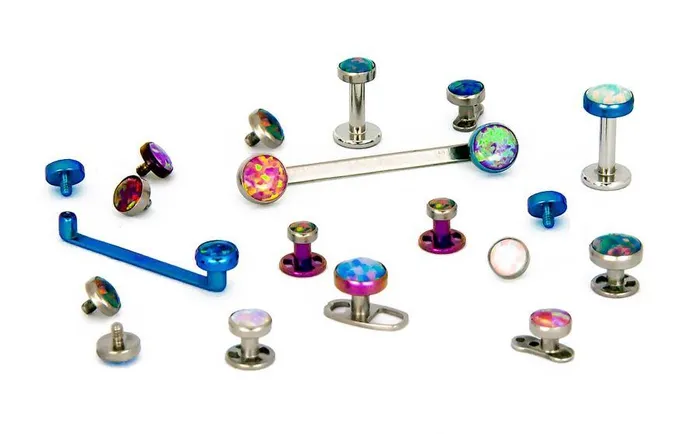Tilum 18g 16g Internally Threaded Titanium Anodized Flat Opal Top Price Per 1 Tilum Vibrators