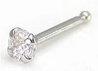 Tilum 20g White Gold Crystal Jewel Nose Bone Tilum Anal