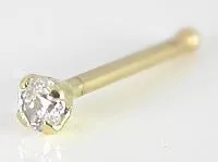 Tilum 20g Yellow Gold 2mm Crystal Jewel Nose Bone Tilum Anal