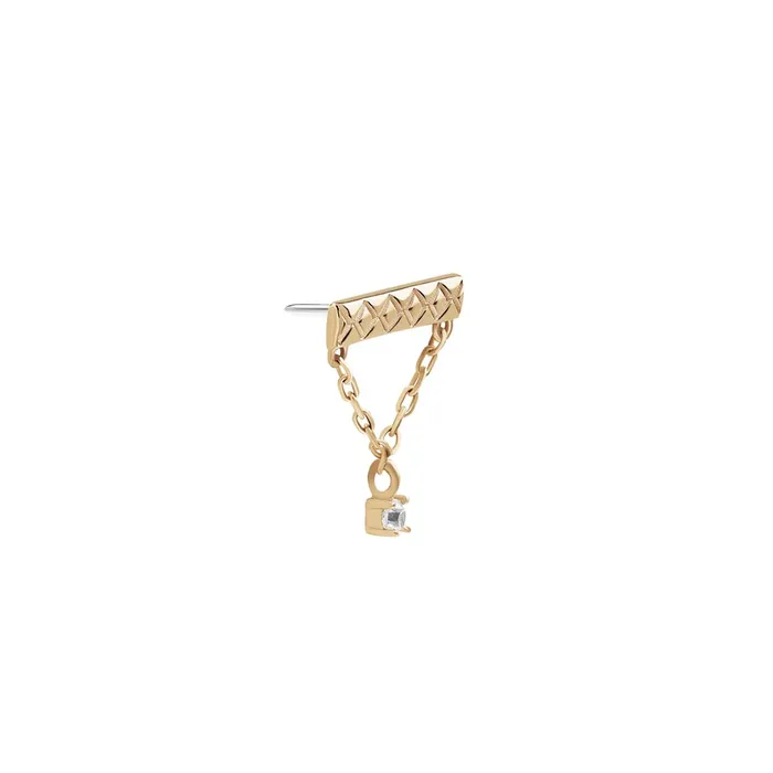 Tilum Continuous Chained Bar 14kt Yellow Gold Threadless Top Price Per 1 Painful Pleasures Vibrators