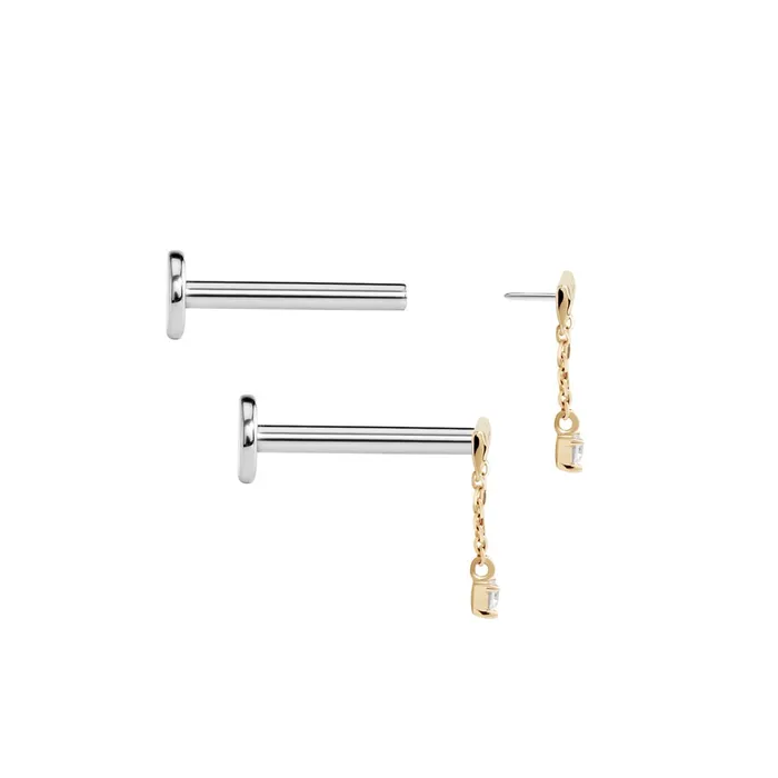 Tilum Continuous Chained Bar 14kt Yellow Gold Threadless Top Price Per 1 Painful Pleasures Vibrators