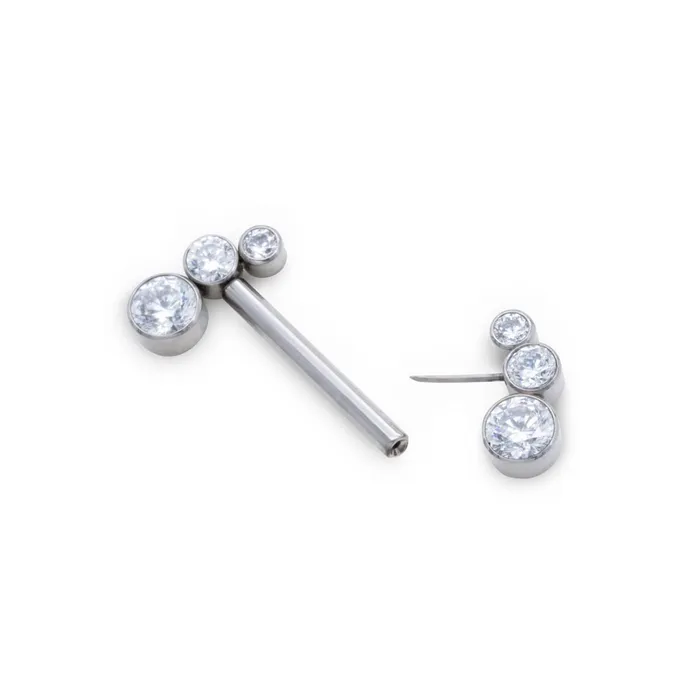 Tilum Female Sex Toys Tilum 14g 916 Crystal Jewel Bend Threadless Nipple Barbell
