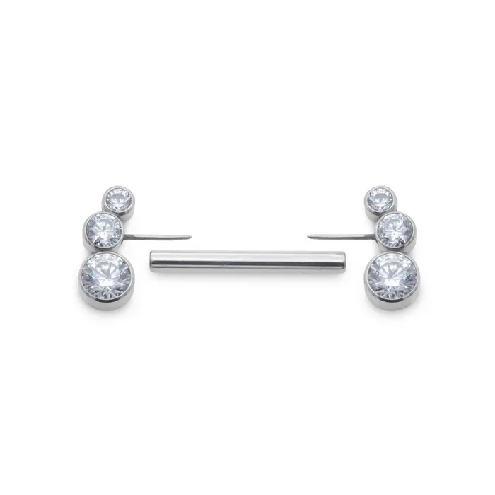 Tilum Female Sex Toys Tilum 14g 916 Crystal Jewel Bend Threadless Nipple Barbell