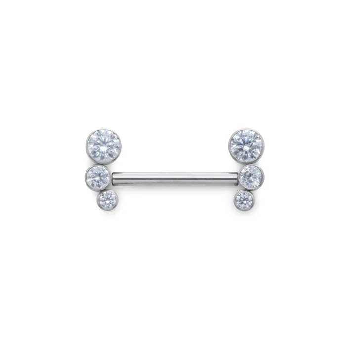 Tilum Female Sex Toys Tilum 14g 916 Crystal Jewel Bend Threadless Nipple Barbell