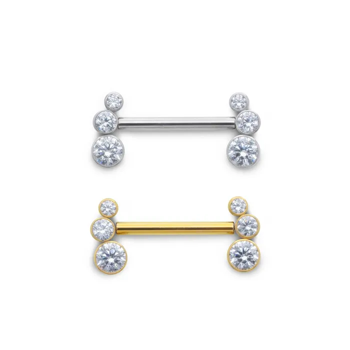 Tilum Female Sex Toys Tilum 14g 916 Crystal Jewel Bend Threadless Nipple Barbell