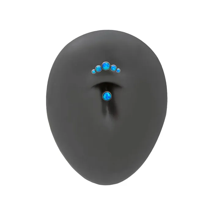 Tilum Male Sex Toys Tilum 14g 716 Crescent Opal Cluster Titanium Belly Button Ring
