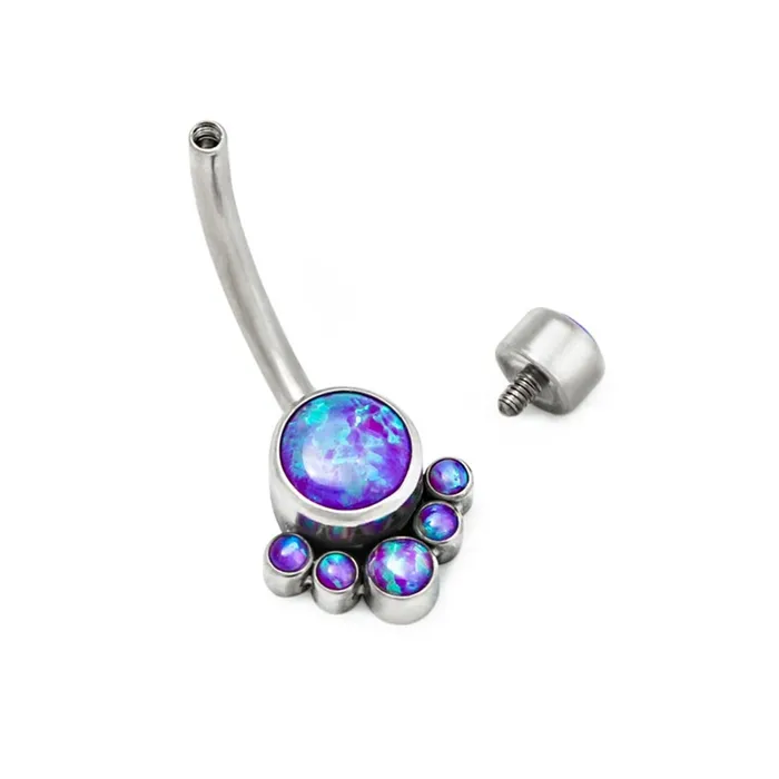 Tilum Male Sex Toys Tilum 14g 716 Five Opal Terraced Cluster Titanium Belly Button Ring Pick Opal Price per 1