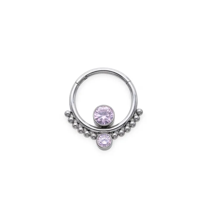 Tilum Male Sex Toys Tilum 16g Dual Stacked Jewels Titanium Clicker Ring