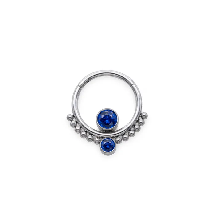 Tilum Male Sex Toys Tilum 16g Dual Stacked Jewels Titanium Clicker Ring