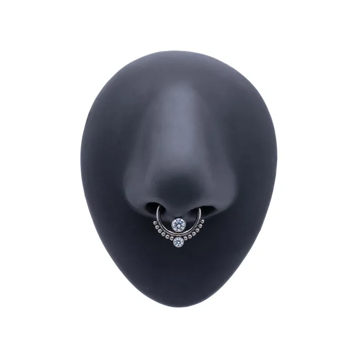 Tilum Male Sex Toys Tilum 16g Dual Stacked Jewels Titanium Clicker Ring