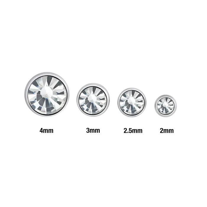 Tilum Male Sex Toys Tilum 18g16g Internally Threaded Titanium Jeweled Half Ball Top Price Per 1