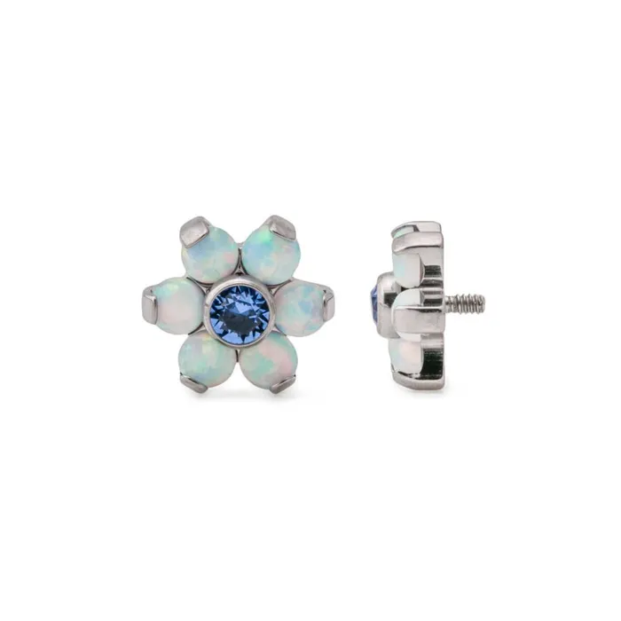 Tilum Male Sex Toys Tilum 18g16g Internally Threaded Titanium Opal Flower Top with Jewel Center Price Per 1 Tilum Male Sex Toys Tilum 18g16g Internally Threaded Titanium Opal Flower Top with Jewel Center Price Per 1