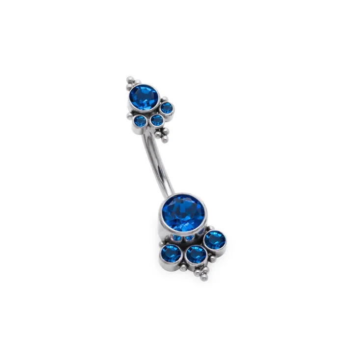 Tilum Tilum 14g 716 Double Jewel Cluster Titanium Belly Button Ring Pick Color Male Sex Toys