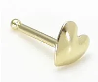 Tilum Tilum 14kt Yellow Gold Heart Nose Bone 20g Nostril Jewelry Anal
