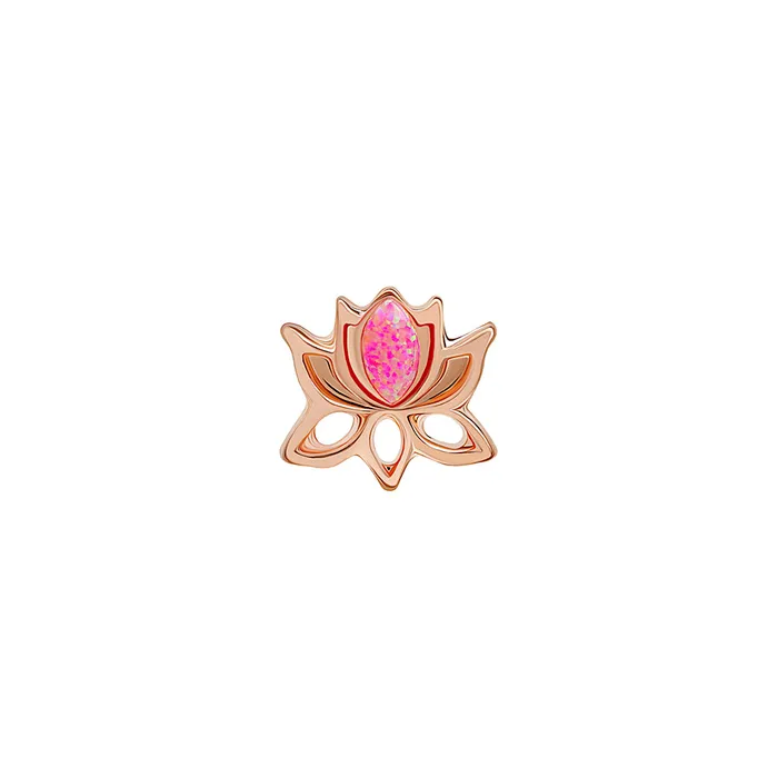 Tilum Tilum 16g 516 Straight Barbell with Rose Gold PVD Coating and Pink Opal Lotus Flower Charm Price Per 1 Vibrators
