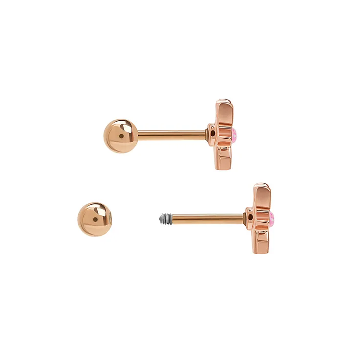 Tilum Tilum 16g 516 Straight Barbell with Rose Gold PVD Coating and Pink Opal Lotus Flower Charm Price Per 1 Vibrators