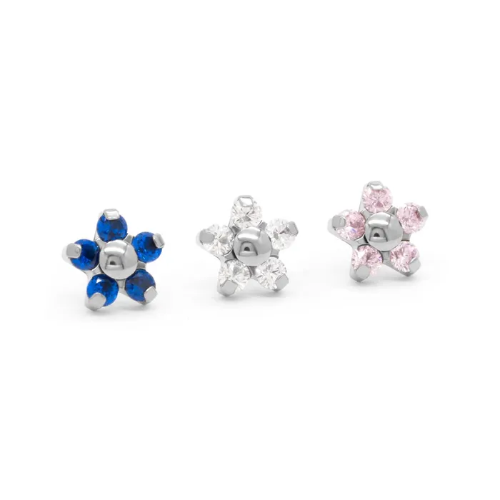 Tilum Tilum Titanium Jeweled Flower Threadless Top Price Per 1 Vibrators