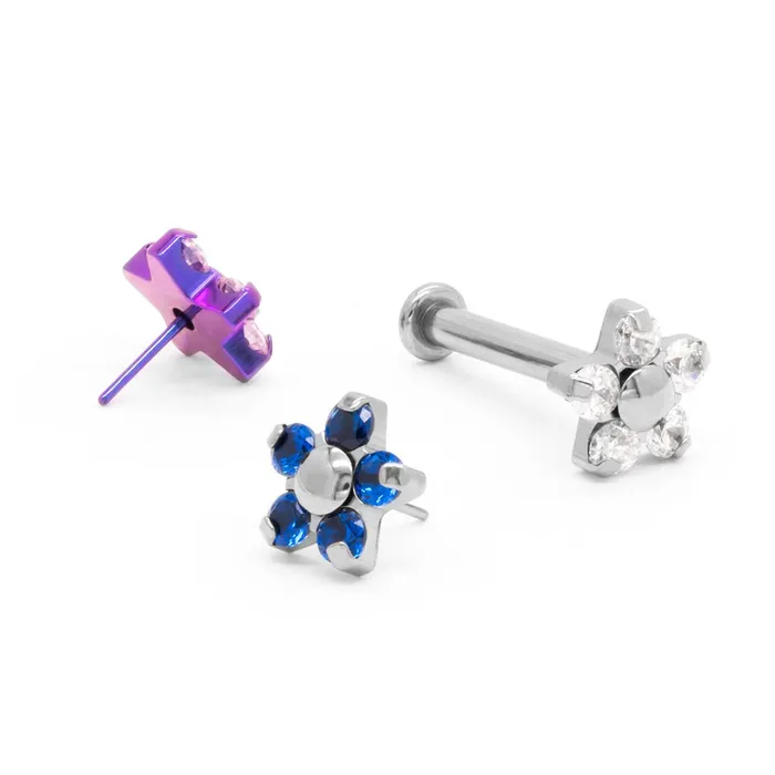 Tilum Tilum Titanium Jeweled Flower Threadless Top Price Per 1 Vibrators