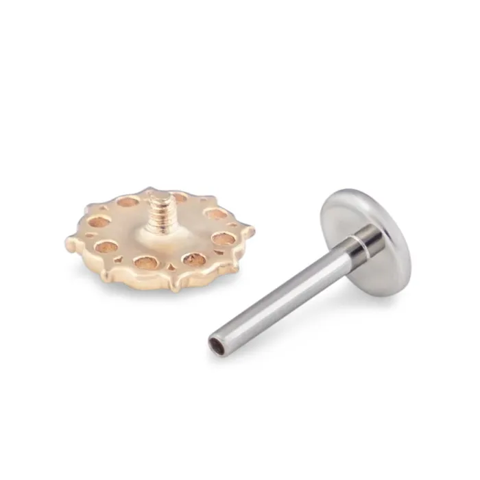 Tilum Vibrators Tilum 14g12g Internally Threaded Adenium Yellow Gold Top Price Per 1