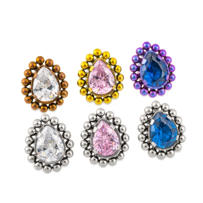 Tilum Vibrators Tilum Antique Jewel Teardrop Titanium Threadless Top Price Per 1 Tilum Vibrators Tilum Antique Jewel Teardrop Titanium Threadless Top Price Per 1