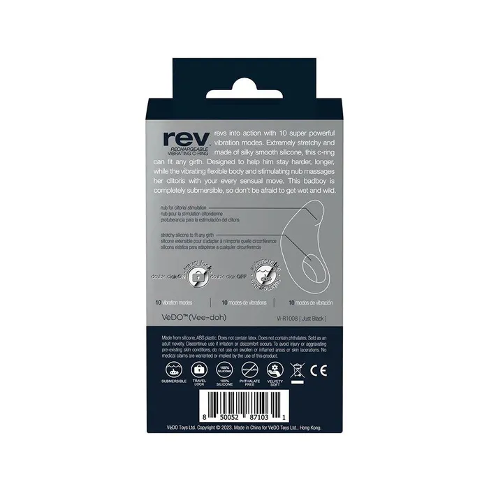 VeDO Rev Rechargeable Vibrating CRing VeDO Toys Ltd Male Sex Toys