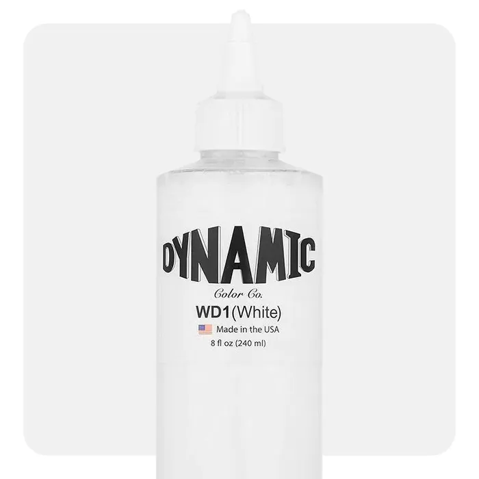 Vibrators Dynamic White Tattoo Ink 8oz Bottle Dynamic