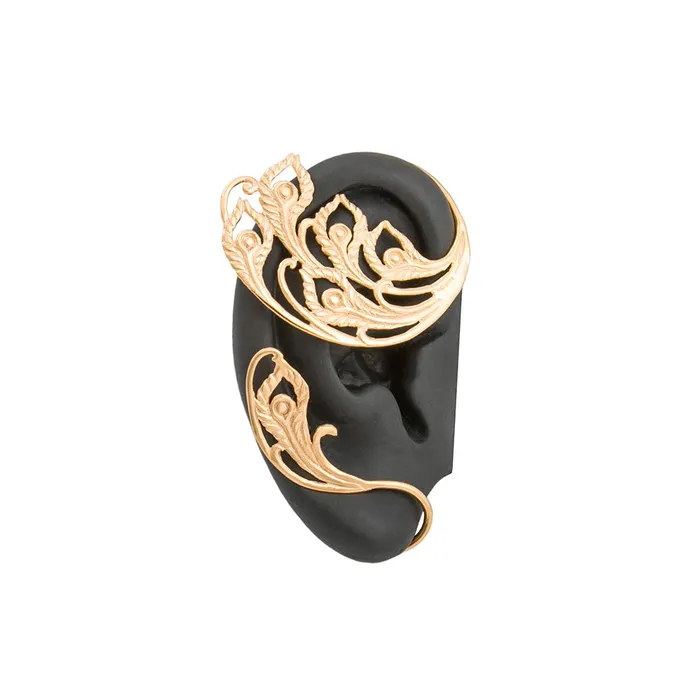 Vibrators Elementals Organics Peacock Feathered Gold Plated Ear Wrap Price Per 2