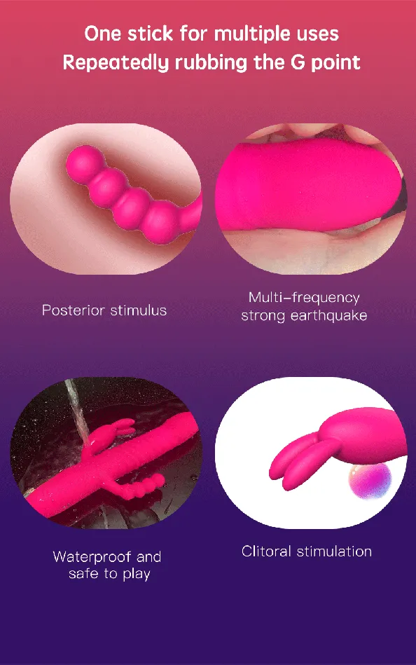 Vibrators FUNMATES Rhea Rabbit 3 in 1 Gspot Vibrating Dildo