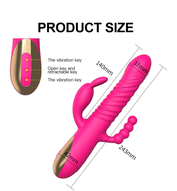 Vibrators FUNMATES Rhea Rabbit 3 in 1 Gspot Vibrating Dildo