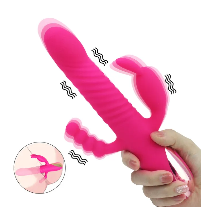 Vibrators FUNMATES Rhea Rabbit 3 in 1 Gspot Vibrating Dildo